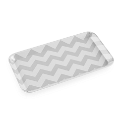 Šedý podnos VERSA Geometrico, 30 x 16,5 cm