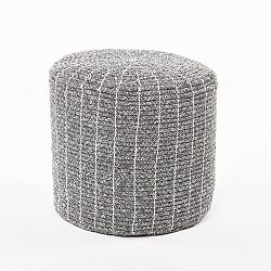 Šedý puf z bavlněného lana Simla Stool, ⌀ 34 cm