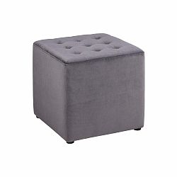Šedý sametový puf Actona Bryan
