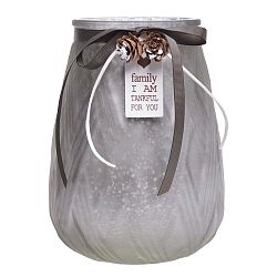 Šedý skleněný svícen Ewax, výška 20 cm