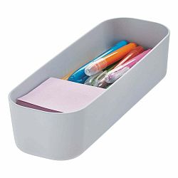 Šedý úložný box iDesign Eco Bin, 27,43 x 9,14 cm