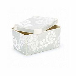 Šedý úložný box s víkem Curver Romance, 6 l
