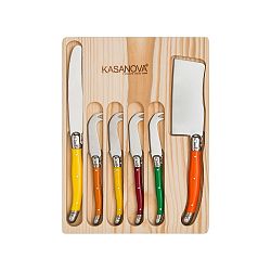 Set 6 nožů na sýr v dřevěném boxu Kasanova