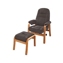 Set hnědého křesla s podnožkou Støraa Alsace