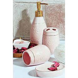 Set růžových koupelnových doplňků Boho