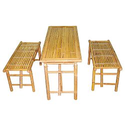 Set stolu a 2 lavic z bambusu Leitmotiv
