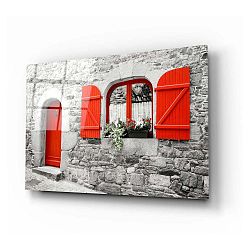 Skleněný obraz Insigne Red Door and Window