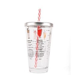 Sklenice s brčkem Kikkerland, 475 ml