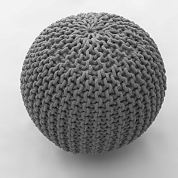 Stříbrný sedací puf Oval, 80 x 80 cm