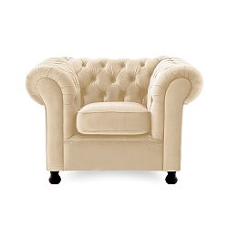 Světle béžové křeslo Vivonita Chesterfield