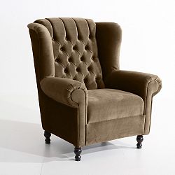 Světle hnědé křeslo Max Winzer Vary Velvet