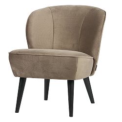 Světle hnědé křeslo WOOOD Sara Velvet
