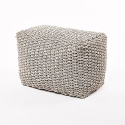 Světle hnědý puf z bavlněného lana Simla Stool