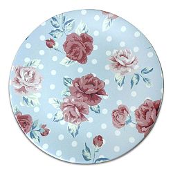 Světle modrý keramický talíř Roses, ⌀ 26 cm