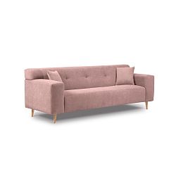 Světle růžová třímístná pohovka Kooko Home Twist