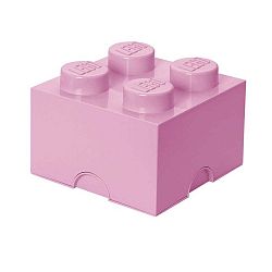 Světle růžový úložný box čtverec LEGO®