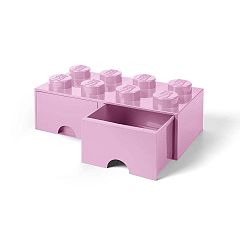 Světle růžový úložný box se dvěma šuplíky LEGO®
