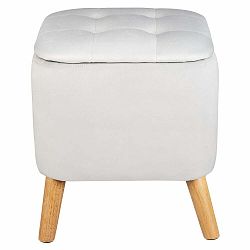 Světle šedý sametový taburet – Wenko