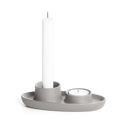 Světle šedý svícen EMKO Aye Aye Two Candles