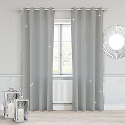 Světle šedý závěs Slowdeco Dots, 140 x 250 cm