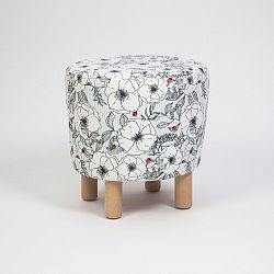 Taburet s dřevěnými nohami Cono Mariquita, ⌀ 41 cm