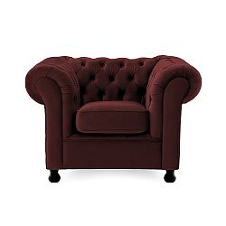 Tmavě červené křeslo Vivonita Chesterfield