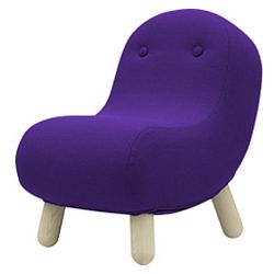 Tmavě fialové křeslo Softline Bob Felt Dark Lilac