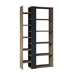 Tmavě hnědá knihovna Homitis Lift