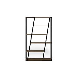 Tmavě hnědá knihovna TemaHome Albi, výška 197 cm