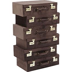 Tmavě hnědá komoda Kare Design Suitcase