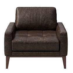 Tmavě hnědé kožené křeslo MESONICA Musso Tufted