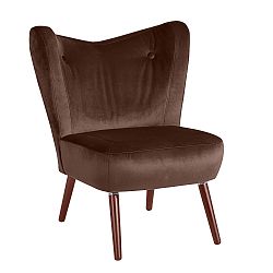 Tmavě hnědé křeslo Max Winzer Sari Velvet