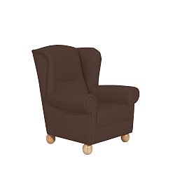 Tmavě hnědé křeslo ušák Max Winzer Monarch Brown