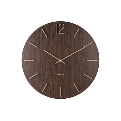 Tmavě hnědé nástěnné hodiny Karlsson Meek, ⌀ 50 cm