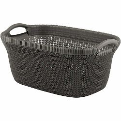 Tmavě hnědý koš na čisté prádlo Curver Knit Lungo