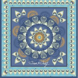 Tmavě modrá plážová deka Sun & Surf Mandala Dino