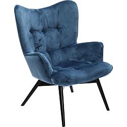 Tmavě modré křeslo Kare Design Vicky Velvet