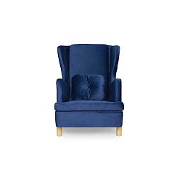 Tmavě modré křeslo ušák SKANDICA Ingrid Navy Blue