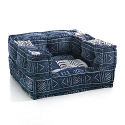 Tmavě modré nízké křeslo Oreste Luchetta Yantra