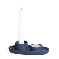 Tmavě modrý svícen EMKO Aye Aye Two Candles