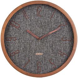 Tmavě šedé nástěnné hodiny Karlsson Canvas, ø 35 cm