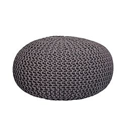 Tmavě šedý  pletený puf LABEL51 Knitted XL, Ø 70 cm