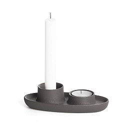 Tmavě šedý svícen EMKO Aye Aye Two Candles