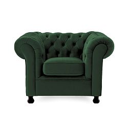 Tmavě zelené křeslo Vivonita Chesterfield