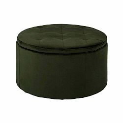 Tmavě zelený sametový puf Actona Retina, ⌀ 60 cm