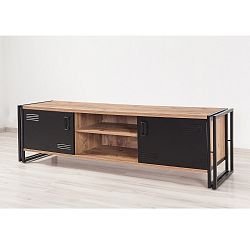 TV stolek s černými dvířky Industrio, délka 180 cm