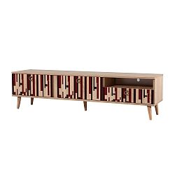 TV stůl Stella Piano Red, šířka 46 cm
