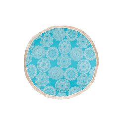 Tyrkysová hammam osuška Begonville Lace, ⌀ 150 cm
