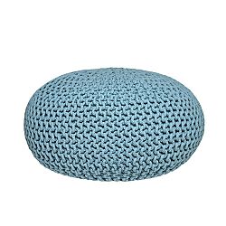 Tyrkysový  pletený puf LABEL51 Knitted XL