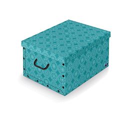 Tyrkysový úložný box Domopak Ella, délka 50 cm